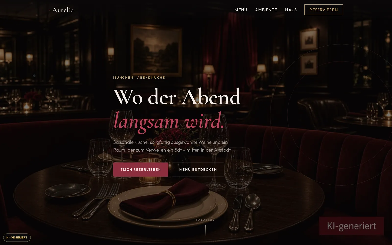 Startseite der Studie Aurelia (Screenshot)